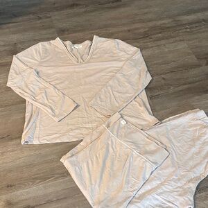 Barefoot dreams medium pajama set dusty rose lounge jersey dreams pant top set